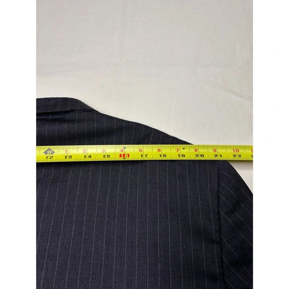 Brooks Brothers 1818 Madison Pinstripe Wool Blazer‎ Mens 46R Dark Gray USA
